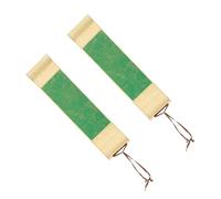 PATIKIL 15x4 Mini Hanging Xuan Paper Scroll, 2Pcs Silk Half Raw Ripe Blank Hanging Xuan Paper Chinese Calligraphy Blank Hanging Scrolls for Art Painting Home Decor, Light Green