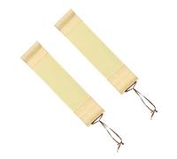 PATIKIL 15x4 Mini Hanging Xuan Paper Scroll, 2Pcs Silk Half Raw Ripe Blank Hanging Xuan Paper Chinese Calligraphy Blank Hanging Scrolls for Art Painting Home Decor, Light Brown