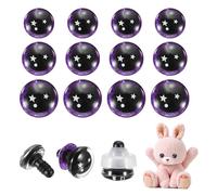 PATIKIL 16/18/20mm Star Safety Eyes, 30Pcs Realistic Doll Crocheting Safety Eyes with Washers for Decor Crochet Accessories Dolls Craft Halloween, Purple