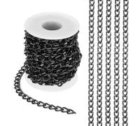 PATIKIL 16.4Ft Aluminium Curb Chains Twisted Links, 10x7mm Curb Chain Spool Jewelry Making Chains Craft Chain for Necklace Bracelet Earring, Black