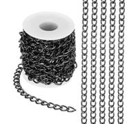 PATIKIL 16.4Ft Aluminium Curb Chains Twisted Links, 11x8mm Curb Chain Spool Jewelry Making Chains Craft Chain for Necklace Bracelet Earring, Black