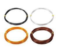 PATIKIL 16.4ft Aluminum Wire, 4pcs Jewelry Wire Bonsai Wire Metal Craft Wire 0.8mm 1mm 1.5mm 2mm for Crafts Bonsai Jewelry Making Beading Plants, Gold Silver Bronze Black
