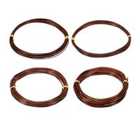PATIKIL 16.4ft Aluminum Wire, 4pcs Jewelry Wire Bonsai Wire Metal Craft Wire 0.8mm 1mm 1.5mm 2mm for Crafts Bonsai Jewelry Making Beading Plants, Bronze