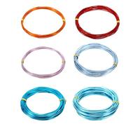 PATIKIL 16.4ft Aluminum Wire, 6pcs Jewelry Wire Bonsai Wire Metal Craft Wire 1mm 1.5mm 2mm 3mm for Crafts Bonsai Jewelry Making Beading Plants, Pink Red Copper 3 Blue Tone