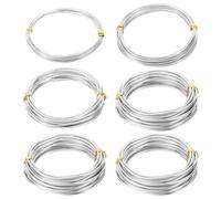 PATIKIL 16.4ft Aluminum Wire, 6pcs Jewelry Wire Bonsai Wire Metal Craft Wire 1mm 1.5mm 2mm 3mm for Crafts Bonsai Jewelry Making Beading Plants, Silver Tone
