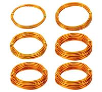 PATIKIL 16.4ft Aluminum Wire, 6pcs Jewelry Wire Bonsai Wire Metal Craft Wire 1mm 1.5mm 2mm 3mm for Crafts Bonsai Jewelry Making Beading Plants, Gold Tone