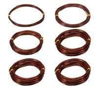 PATIKIL 16.4ft Aluminum Wire, 6pcs Jewelry Wire Bonsai Wire Metal Craft Wire 1mm 1.5mm 2mm 3mm for Crafts Bonsai Jewelry Making Beading Plants, Bronze