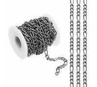 PATIKIL 16.4Ft Black Link Chain Roll for Jewelry Making, 6mm Wide Aluminum Twisted Link Chain Bulk for Jewelry Making DIY Craft Supplies Necklaces Bracelets Earring