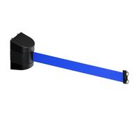 PATIKIL 16.4Ft Magnetic Wall Mount Retractable Belt Barrier, Fixed Crowd Control Barrier Rope Blue Belt with Black ABS Case for Queue Line Divider Grocery Retail Store Stadium