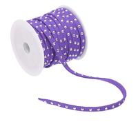 PATIKIL 16.4ft Studded Faux Suede Cord Rope for Jewelry Making, 5mm Micro Fibre Flat Leather Lace Beading String Ribbon with Rivets, Purple Silver