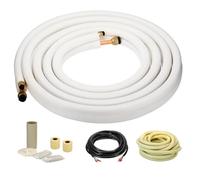 PATIKIL 16 Ft Mini Split Line Set, 1/4" & 1/2" OD Air Conditioner Copper Tubing Pipes Extension Set with Nuts Thickened PE Insulated for Mini Split Air Conditioner HVAC or Heat Pump System