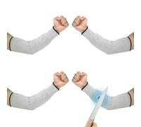 PATIKIL 16 Inch Cut Resistant Sleeve, 2 Pairs Arm Safety Protectors Sleeves Forearm Sleeve HPPE Level 5 Protection for Thin Skin and Bruising, L, Gray