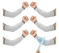 PATIKIL 16 Inch Cut Resistant Sleeve, 3 Pairs Arm Safety Protectors Sleeves Forearm Sleeve HPPE Level 5 Protection for Thin Skin and Bruising, L, Gray