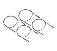 PATIKIL 16 Inch Safety Security Cable Wire, 4 Pack Stainless Steel 40cmx2mm Stage Lights Rope with Double Loop for DJ Lighting Luggage Lock