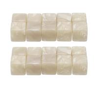 PATIKIL 16 mm Acrylic Dice Blank, 50 Pcs Standard Game Dice Square Corner with Pearl Smoothed Surface Six Sided for Board Games Teaching, White