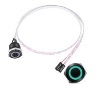 PATIKIL 16 mm Chassis Metal Button Ring, Green LED PC Power Button Computer Host Switch with 60 cm Wire Socket Plug ATX Supply On/Off for Computer DIY Switch, Black