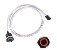 PATIKIL 16 mm Chassis Metal Button Ring, Red LED PC Power Button Computer Host Switch with 100 cm Wire Socket Plug ATX Supply On/Off for Computer DIY Switch, Black