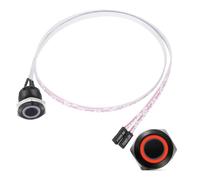 PATIKIL 16 mm Chassis Metal Button Ring, Red LED PC Power Button Computer Host Switch with 60 cm Wire Socket Plug ATX Supply On/Off for Computer DIY Switch, Black