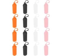 PATIKIL 16 Pack Silicone Travel Sleeves for Toiletries, Reusable Leak Proof Travel Bottle Covers for Travel Size Container Cruise Ship Essentials, White/Black/Pink/Orange