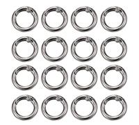 PATIKIL 16 Pcs Metal Spring O Rings, 0.8"/19.5mm Trigger Spring O Ring Round Clips Snap Hooks Rack Plating for Keyring Buckle Keychains Bag Charm Purse Handbag Strap DIY Craft, Dark Gray