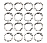 PATIKIL 16 Pcs Metal Spring O Rings, 1"/26mm Trigger Spring O Ring Round Clips Snap Hooks Barrel Plating for Keyring Buckle Keychains Bag Charm Purse Handbag Strap DIY Craft, Dark Gray