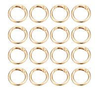 PATIKIL 16 Pcs Metal Spring O Rings, 1"/26mm Trigger Spring O Ring Round Clips Snap Hooks Barrel Plating for Keyring Buckle Keychains Bag Charm Purse Handbag Strap DIY Craft, Pale Gold