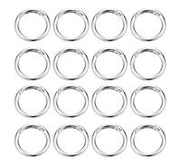 PATIKIL 16 Pcs Metal Spring O Rings, 1.3"/32.5mm Trigger Spring O Ring Round Clips Snap Hooks Rack Plating for Keyring Buckle Keychains Bag Charm Handbag Strap DIY Craft, Silver-White