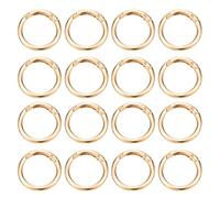 PATIKIL 16 Pcs Metal Spring O Rings, 1.3"/32mm Trigger Spring O Ring Round Clips Snap Hooks Barrel Plating for Keyring Buckle Keychains Bag Charm Purse Handbag Strap DIY Craft, Pale Gold