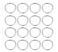 PATIKIL 16 Pcs Metal Spring O Rings, 1.5"/39mm Trigger Spring O Ring Round Clips Snap Hooks Rack Plating for Keyring Buckle Keychains Bag Pendant Handbag Strap DIY Craft, Silver-White