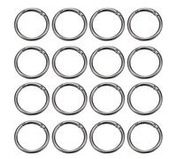 PATIKIL 16 Pcs Metal Spring O Rings, 1.5"/39mm Trigger Spring O Ring Round Clips Snap Hooks Rack Plating for Keyring Buckle Keychains Bag Charm Purse Handbag Strap DIY Craft, Dark Gray