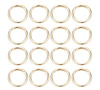 PATIKIL 16 Pcs Metal Spring O Rings, 1.5"/39mm Trigger Spring O Ring Round Clips Snap Hooks Rack Plating for Keyring Buckle Keychains Bag Pendant Purse Handbag Strap DIY Craft, Pale Gold