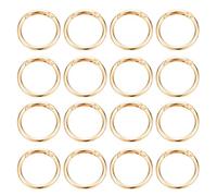 PATIKIL 16 Pcs Metal Spring O Rings, 1.5"/39mm Trigger Spring O Ring Round Clips Snap Hooks Rack Plating for Keyring Buckle Keychains Bag Charm Purse Handbag Strap DIY Craft, Pale Gold