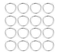 PATIKIL 16 Pcs Metal Spring O Rings, 1.5"/39mm Trigger Spring O Ring Round Clips Snap Hooks Rack Plating for Keyring Buckle Keychains Bag Charm Purse Handbag Strap DIY Craft, Silver-White