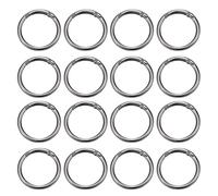 PATIKIL 16 Pcs Metal Spring O Rings, 1.5"/39mm Trigger Spring O Ring Round Clips Snap Hooks Rack Plating for Keyring Buckle Keychains Bag Pendant Purse Handbag Strap DIY Craft, Dark Gray