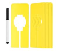PATIKIL 16 Pcs Rectangle Clothes Dividers, 5 Inch Blank Clothing Rack Divider Sorting Clothes Size Reusable Wardrobe Hanger Separator with Pen, Yellow