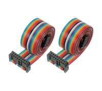 PATIKIL 16 Pins IDC Connector Flat Ribbon Cable 2.54 mm Pitch Length 1000 mm Wide 20 Mm, 2 Pcs Dual Row Data Cable Female to Female for IDE Drive Printer Industrial DIY Electronics