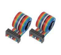 PATIKIL 16 Pins IDC Connector Flat Ribbon Cable 2.54 mm Pitch Length 500 mm Wide 20 Mm, 2 Pcs Dual Row Data Cable Female to Female for IDE Drive Printer Industrial DIY Electronics