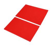PATIKIL 16" x 12" x 0.4" PVC Bar Mats, 2 Pack Non-Slip Bar Service Cup Mat Countertop Spill Mat for Kitchen Restaurant Bar KTV Counter Barber Station Mat for Hair Salon, Red