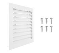 PATIKIL 16 x 16 Inch Gable Vent, 1PCS Aluminum Alloy Wall Shed Vents Square Louver Air Grille with Stainless Strainer for House Attic Garage Ceiling, 14 x 14 Inch Duct Opening Size, White