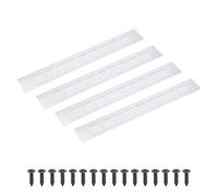 PATIKIL 16 x 2 Inch(400mm x 50mm) Rectangle Ventilation Grille, 4PCS Aluminum Air Vent Cover Louvered Ventilation Cover with Mounting Screws for Cabinet Closet Door Wardrobe, Silver