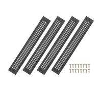 PATIKIL 16 x 2 Inch Door Air Vent Cover, 4 Pcs Aluminum Grille Ventilation Cover Louvered Diamond Hole with Mounting Screws for Cabinet Wardrobe Ceiling Door, Black