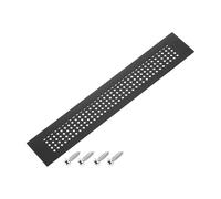 PATIKIL 16 x 2 Inch Door Air Vent Cover, Aluminum Grille Ventilation Cover Louvered Diamond Hole with Mounting Screws for Cabinet Wardrobe Door, Black
