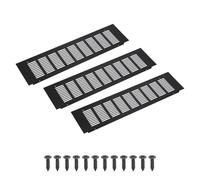 PATIKIL 16 x 4 Inch(400mm x 100mm) Rectangle Ventilation Grille, 3PCS Aluminum Air Vent Cover Louvered Ventilation Cover with Mounting Screws for Cabinet Closet Door Wardrobe, Black