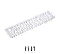 PATIKIL 16 x 4 Inch(450mm x 100mm) Rectangle Ventilation Grille, 1PCS Aluminum Air Vent Cover Louvered Ventilation Cover with Mounting Screws for Cabinet Closet Door Wardrobe, Silver
