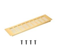 PATIKIL 16 x 4 Inch Rectangle Ventilation Grille, Aluminum Air Vent Cover Louvered Ventilation Cover with Mounting Screws for Cabinet Closet Door Wardrobe, Gold