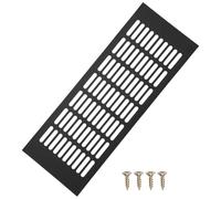 PATIKIL 16 x 6 Inch Door Air Vent Cover, Aluminum Grille Ventilation Cover with Mounting Screws for Cabinet Wardrobe Ceiling Door, Black