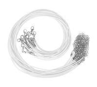 PATIKIL 16"x0.06" Necklace Cord, 20 Pcs Waxed Leather Necklace String Rope Bulk with Clasp for Jewelry Making Supplies Beading Supplies Pendants Bracelet Chains, White
