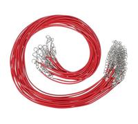 PATIKIL 16"x0.06" Necklace Cord, 20 Pcs Waxed Leather Necklace String Rope Bulk with Clasp for Jewelry Making Supplies Beading Supplies Pendants Bracelet Chains, Red