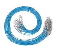 PATIKIL 16"x0.06" Necklace Cord, 20 Pcs Waxed Leather Necklace String Rope Bulk with Clasp for Jewelry Making Supplies Beading Supplies Pendants Bracelet Chains, Lake Blue