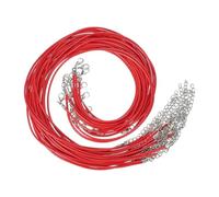PATIKIL 16"x0.08" Necklace Cord, 20 Pcs Waxed Leather Necklace String Rope Bulk with Clasp for Jewelry Making Supplies Beading Supplies Pendants Bracelet Chains, Red